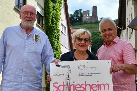 Am 1. Juli wird Schriesheim wieder zur Jazz-Hauptstadt der Bergstraße, worüber sich die Organisatoren Jochen Wähling, Carla Schoenmakers und und Dieter Weitz sehr freuen. Foto: Dorn