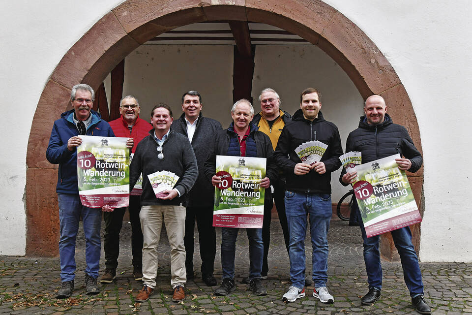 Verkehrsverein, Winzer, Gastronomen und Bürgermeister freuen sich auf die Rotweinwanderung in gut drei Wochen. Foto: Dorn