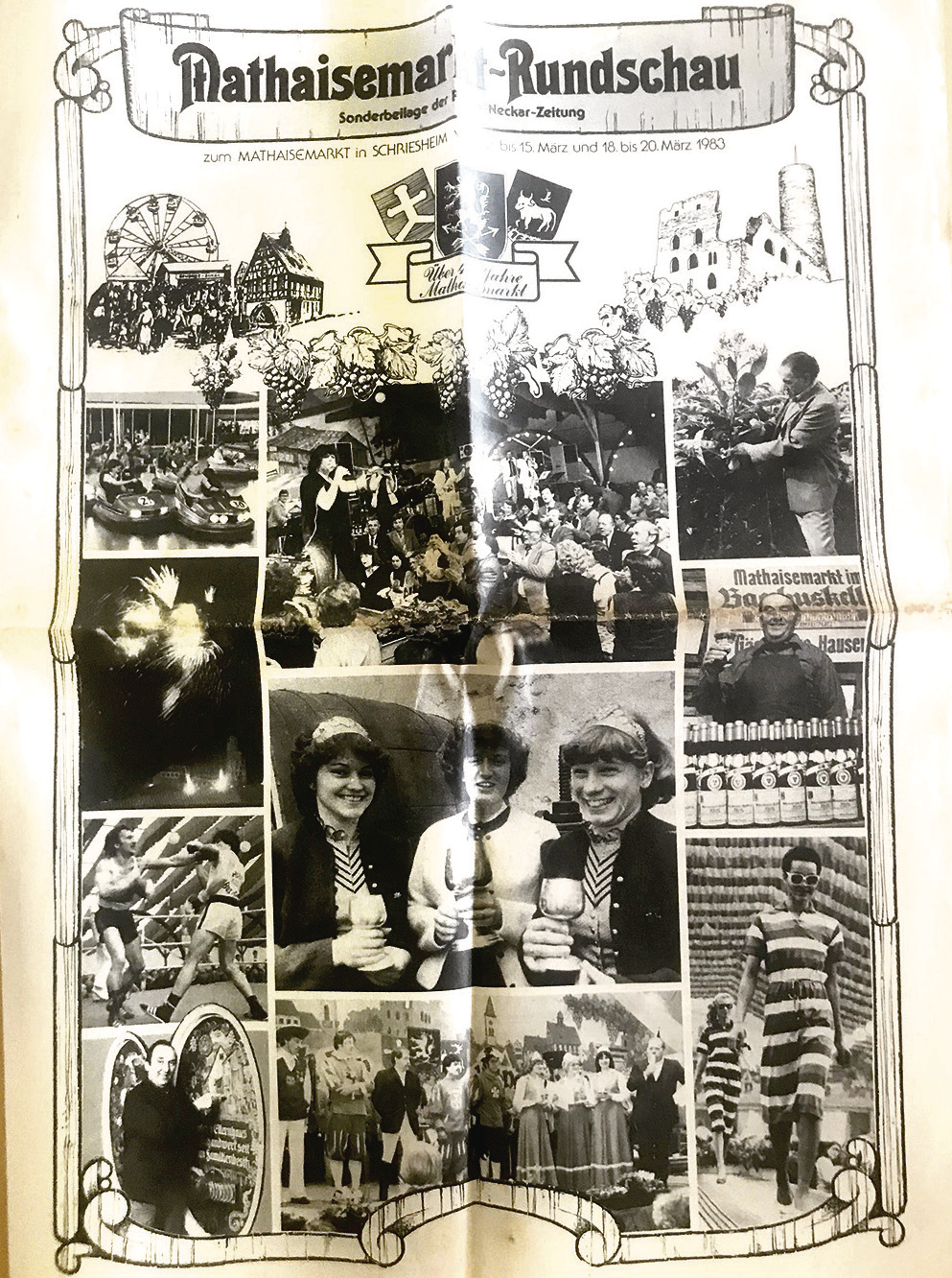 So sah 1983 die "Mathaisemarkt-Rundschau", die Festbeilage der RNZ, aus – großformatig und in Schwarz-weiß. Foto: Dorn